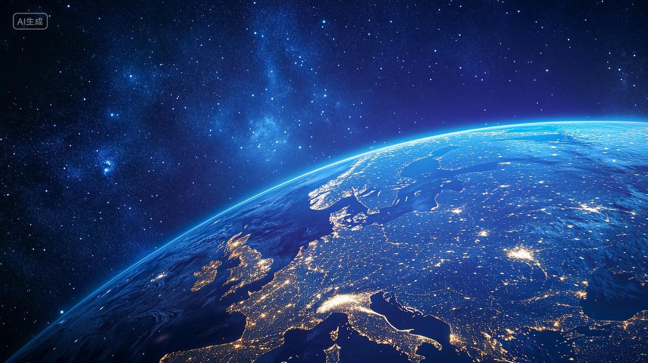 蓝色地球背景科技地球表面