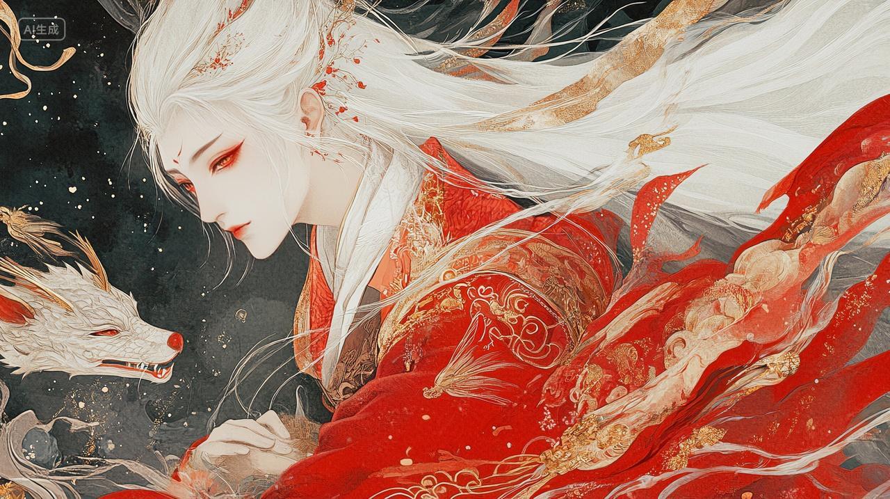 狐族少女中国风插画