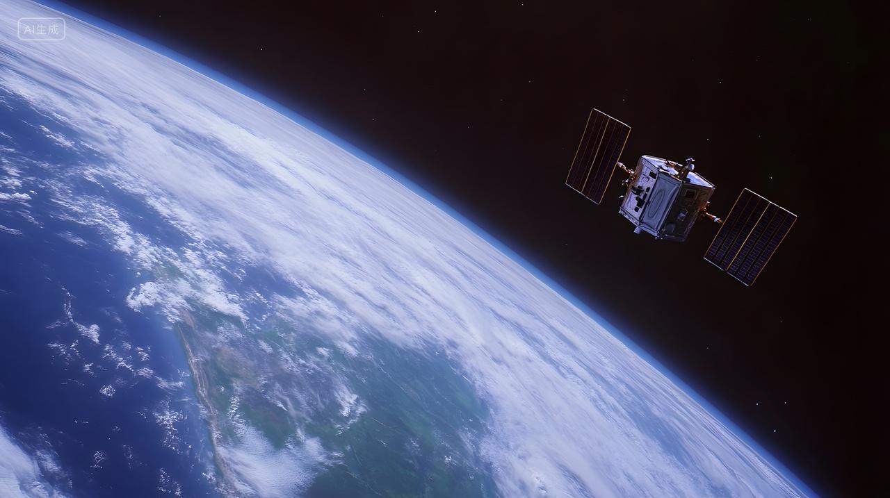 地球轨道上的卫星科技壁纸