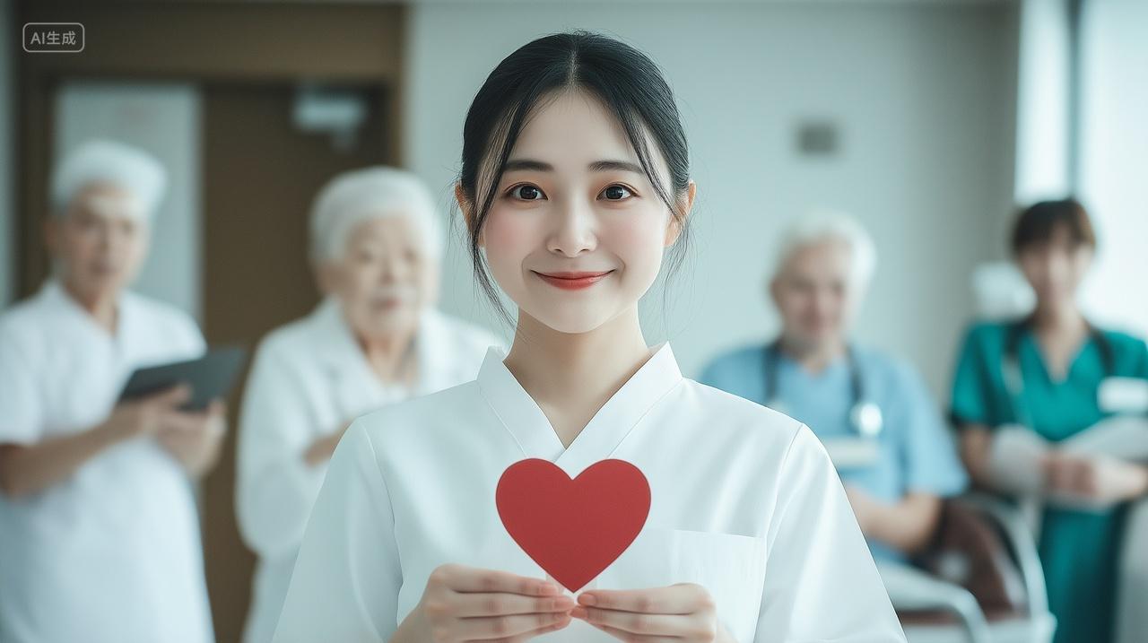 医疗团队做手势比心