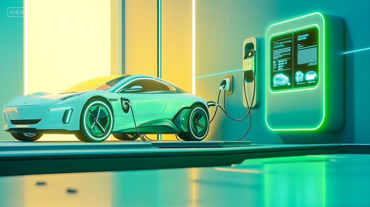 用充电桩充电的智能新能源电动汽车