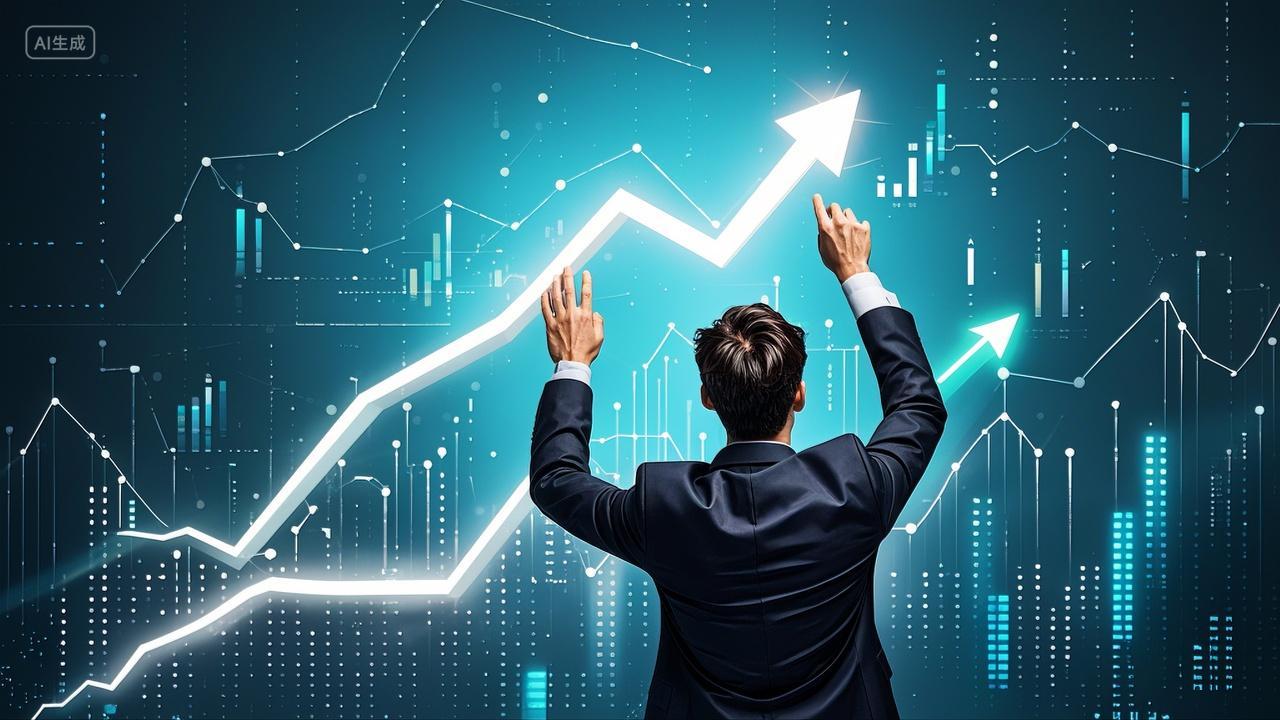 金融商务上升箭头科技背景