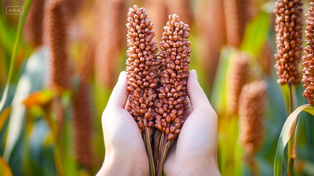 高粱地里双手捧着红高粱