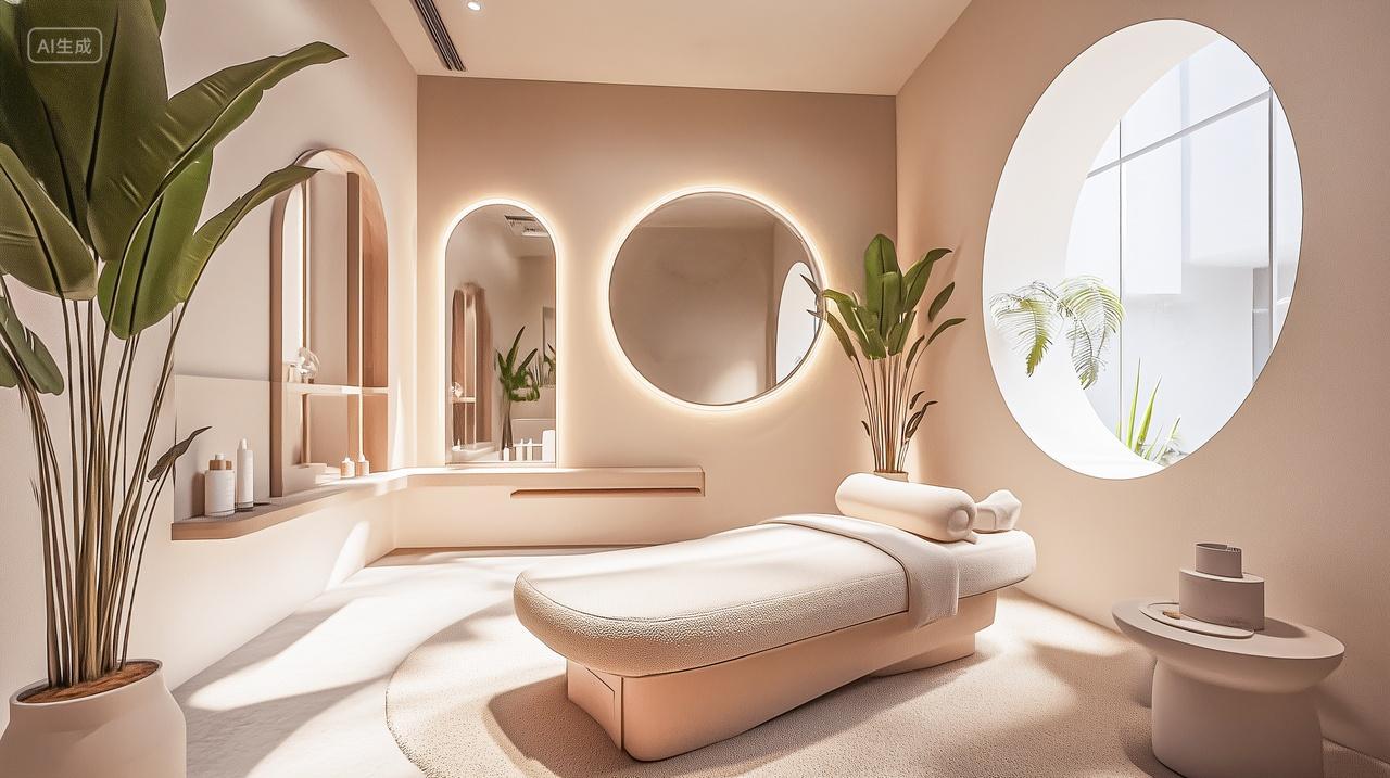 美容院室内设计装修样板间美容床