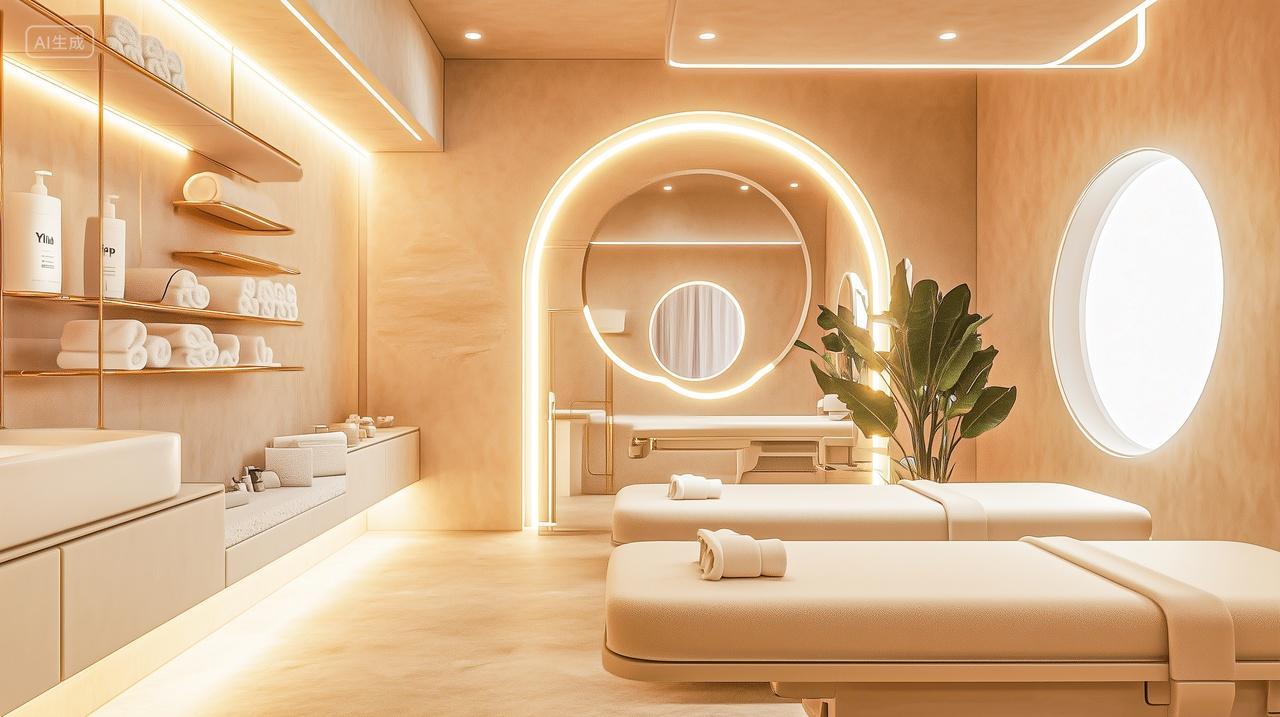 美容院美容床室内设计美容店