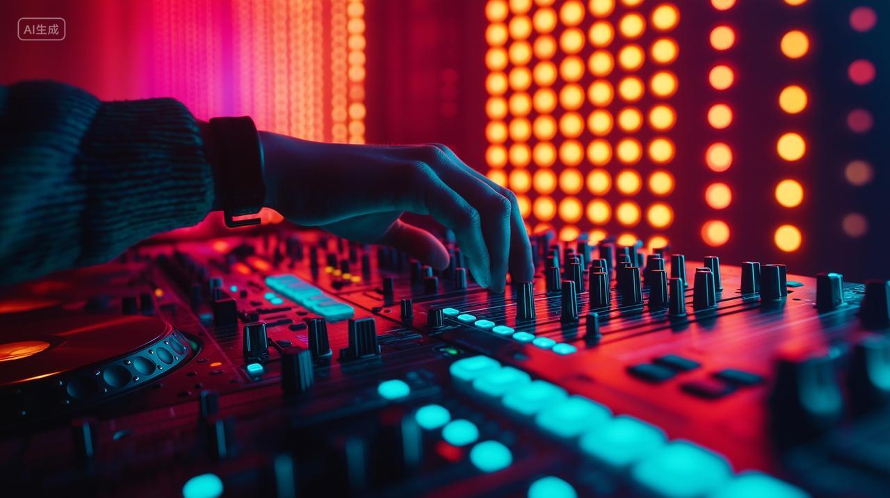 电音节调音师平衡器特写音乐背景