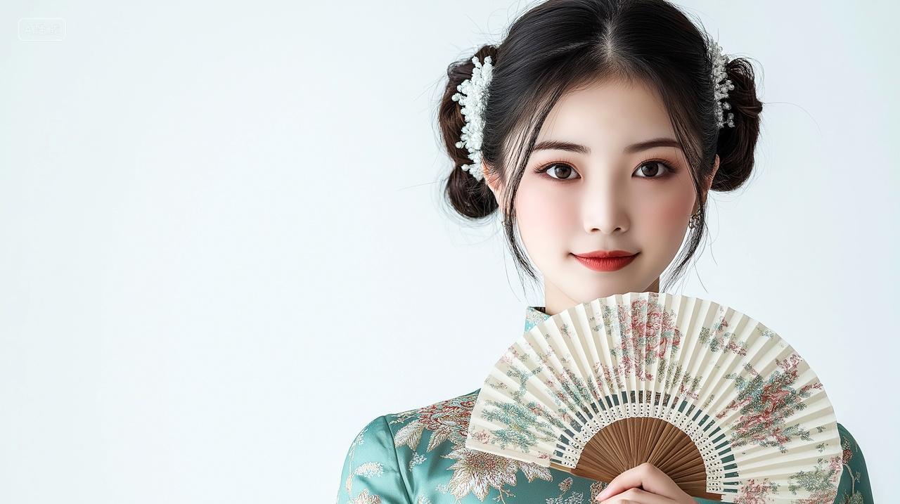 国潮风手拿扇子美女国潮写真集