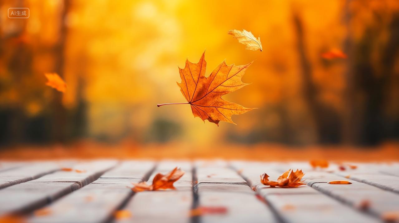 立秋秋分秋天枫树叶子飘落唯美电脑壁纸