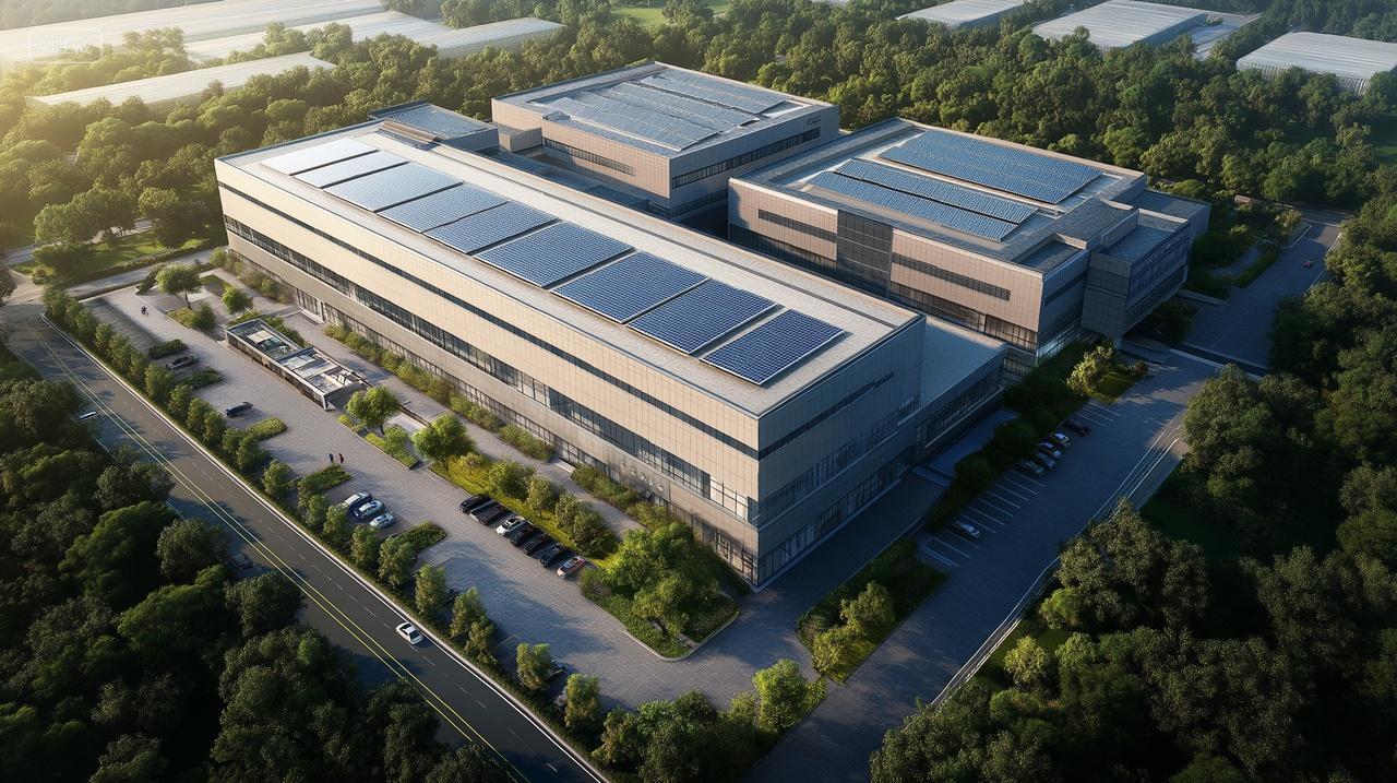 航拍大型仓储物流公司物流园