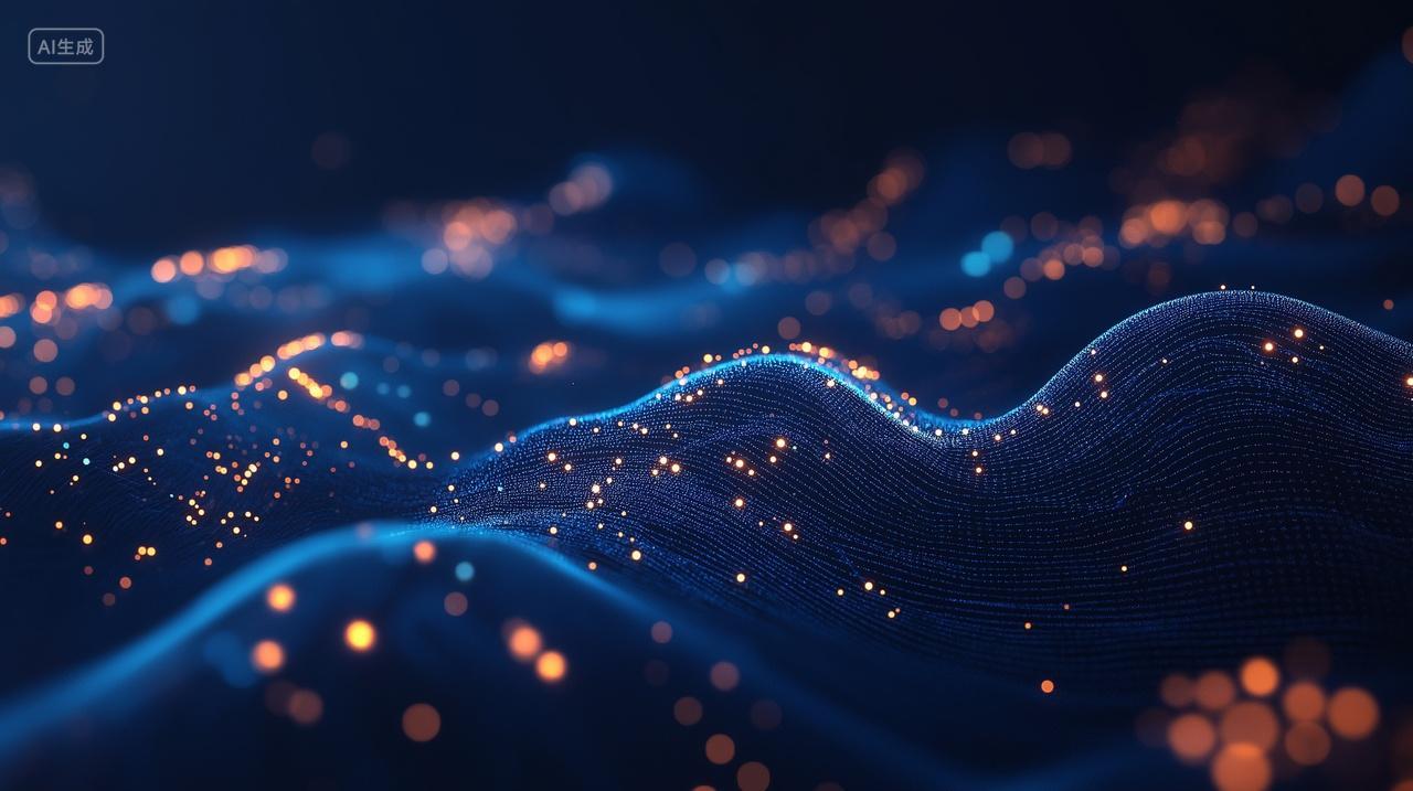 蓝色科技感粒子数据背景