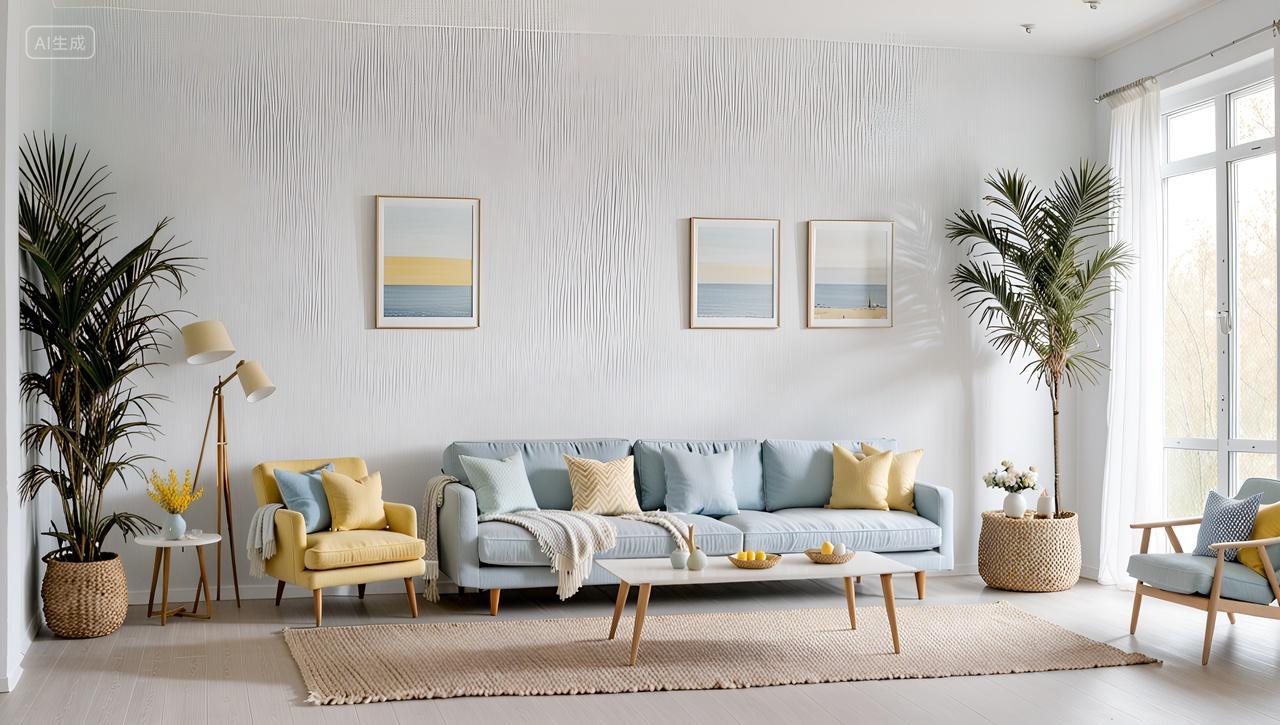 现代简约客厅沙发装修设计地产广告