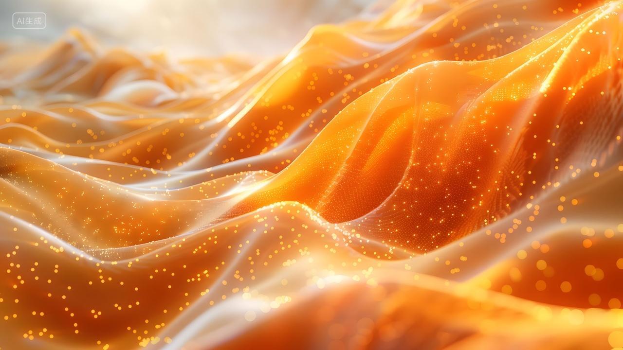 金色波浪抽象艺术背景