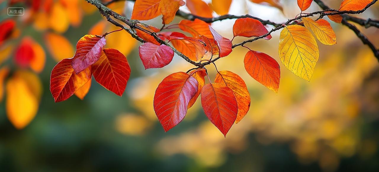 唯美红树叶二十四节气背景