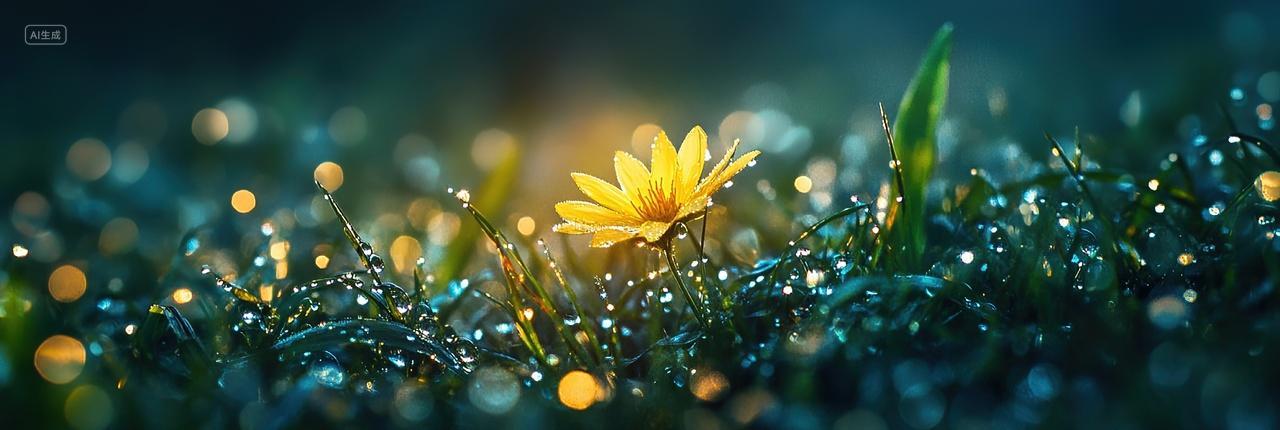 草地上布满了晶莹剔透的露珠二十四节气