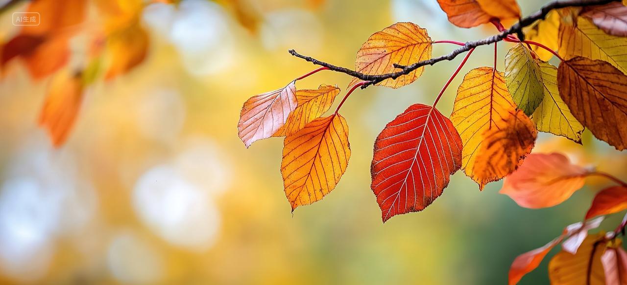 唯美红树叶二十四节气背景