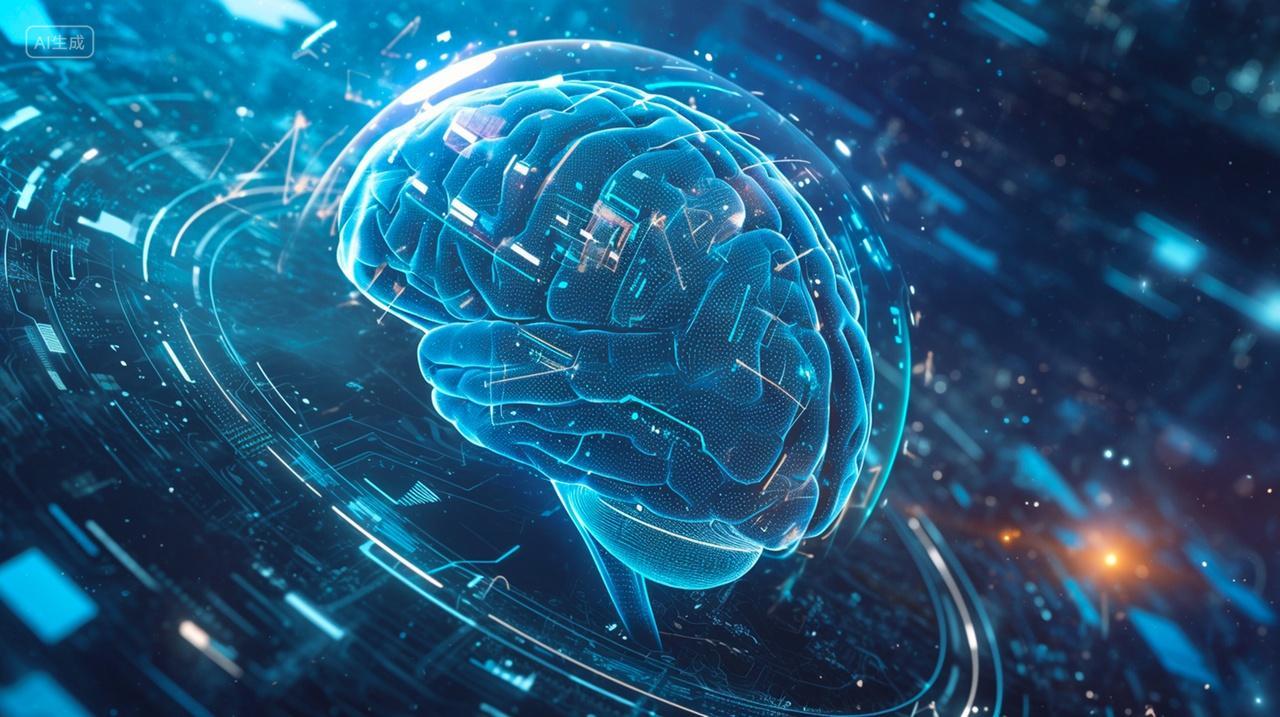 AI大脑神经科技医疗科技智能大脑医疗蓝色科技背景
