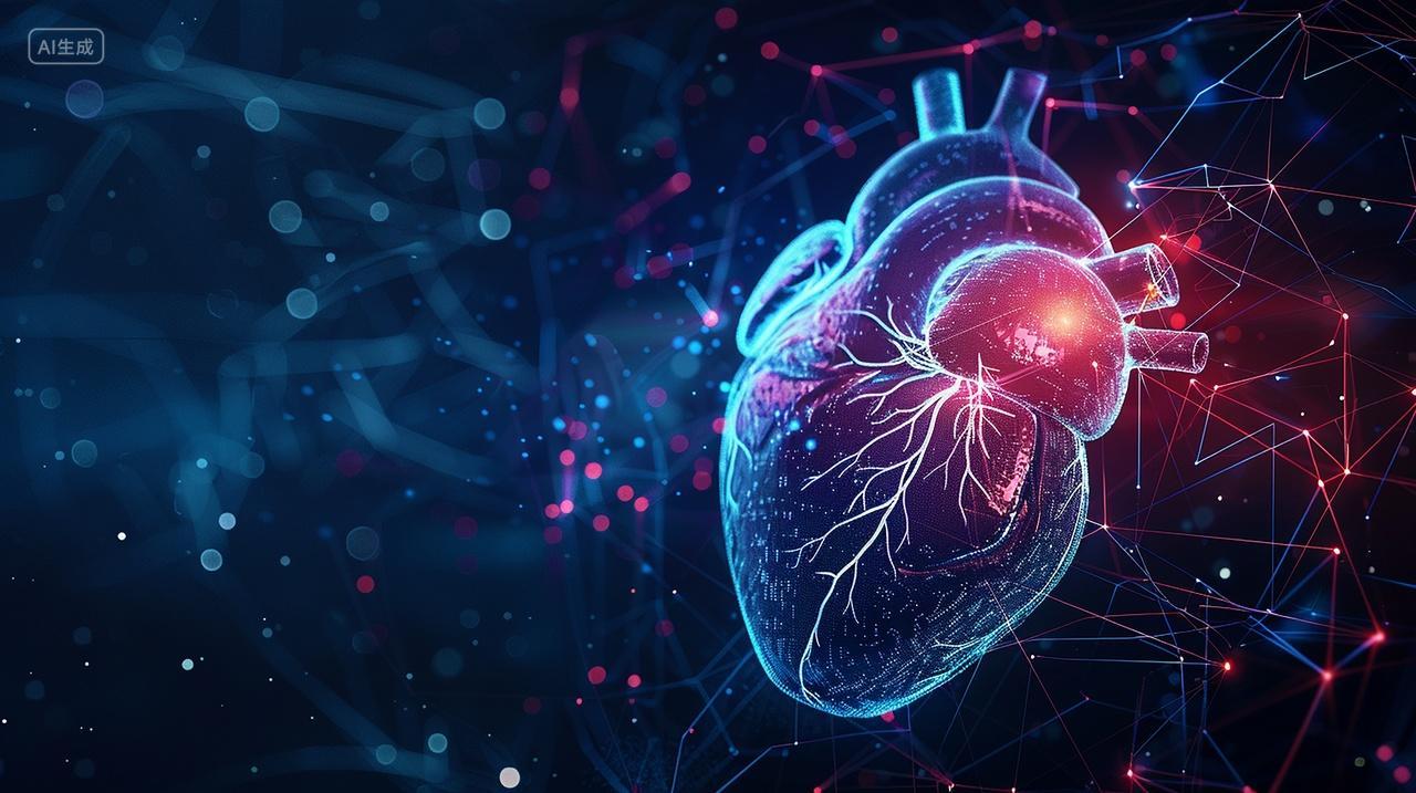 3D全息粒子汇聚心脏医疗科技背景