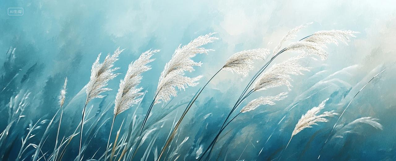 寒露背景唯美芦苇背景二十四节气