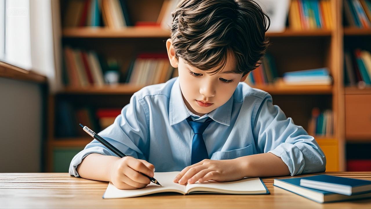 教室里小朋友写字学习知识教育文化