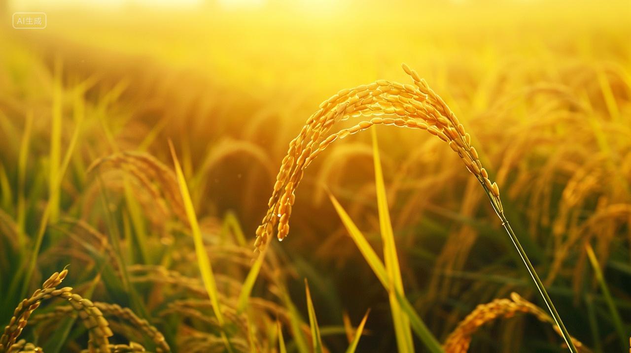 实拍秋天成熟的稻子特写农业宣传