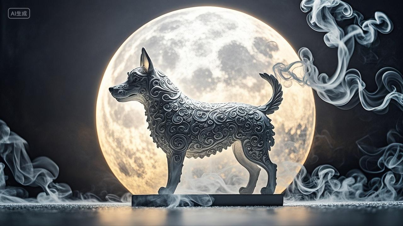 烟熏雕塑精致戌狗十二生肖动物