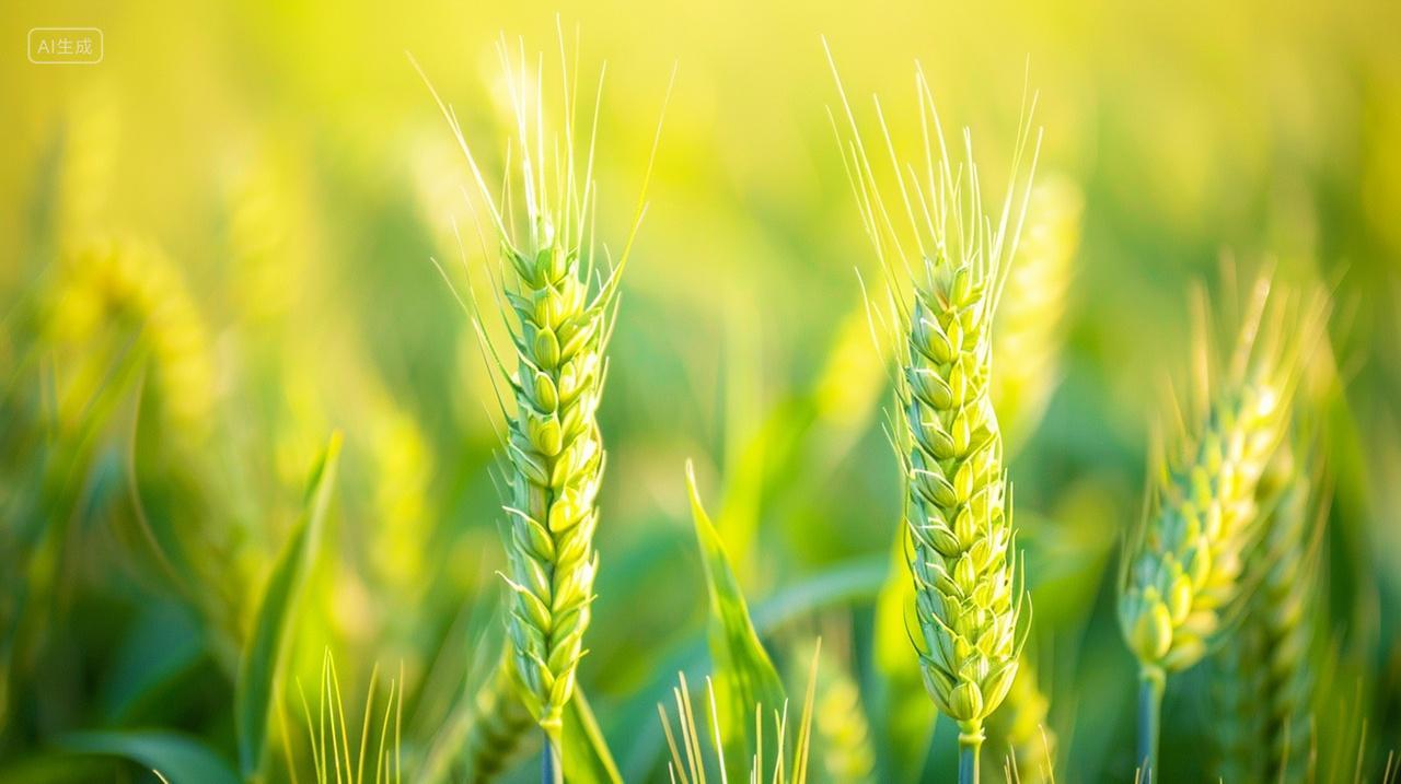 为成熟绿色小麦麦穗特写农业宣传小满