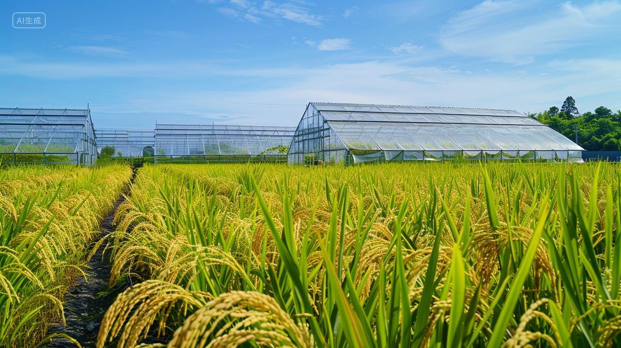 实拍农田里成熟的水稻稻田农业宣传