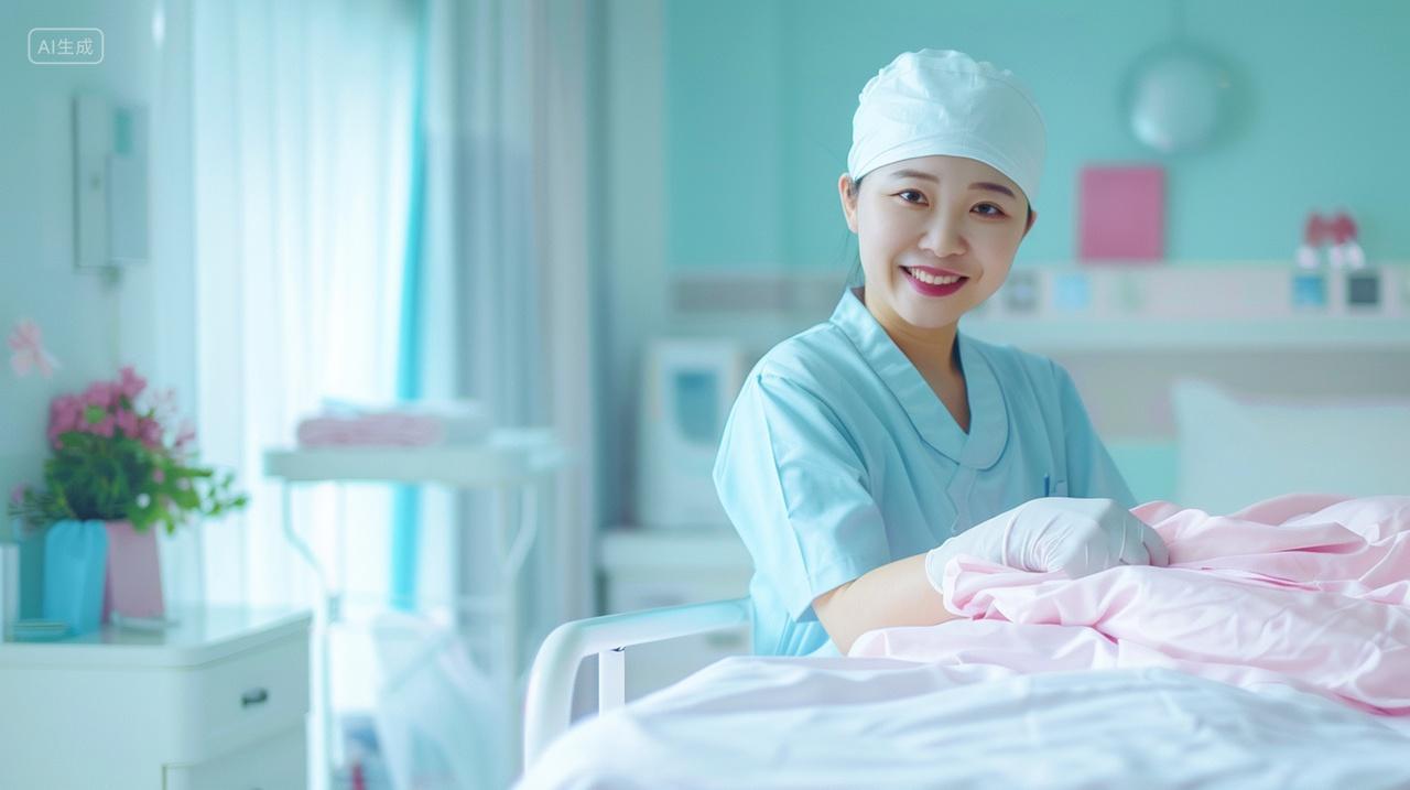 512护士节护士整理床铺医院宣传