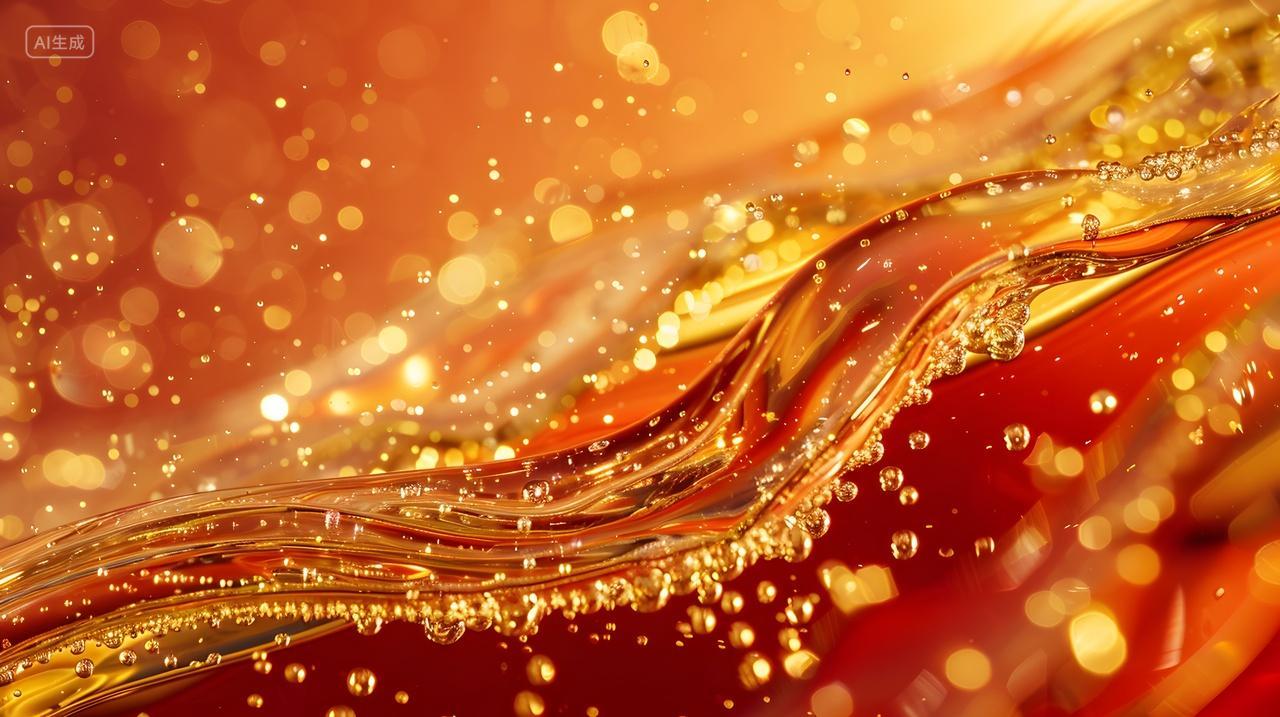 金色液体在红色背景壁纸