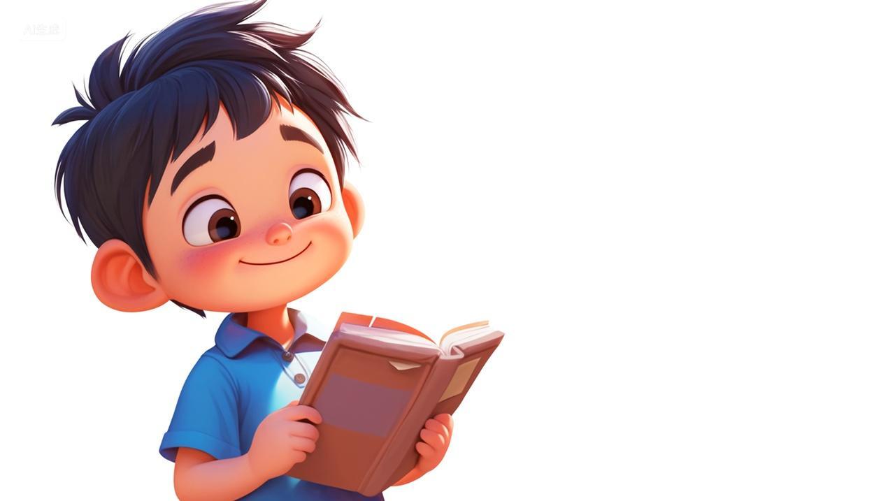 插画背景一个小男孩在看书世界读书日