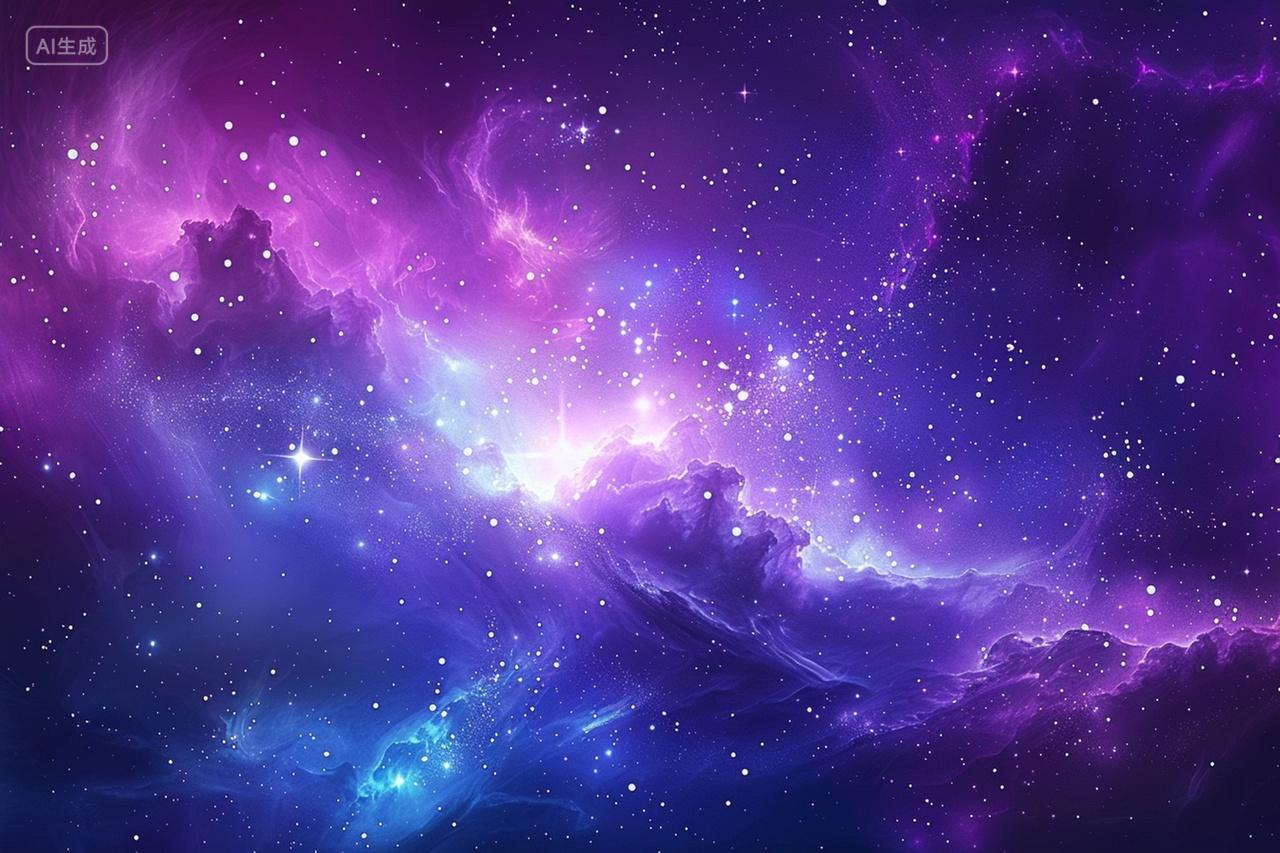 唯美梦幻紫色星空背景