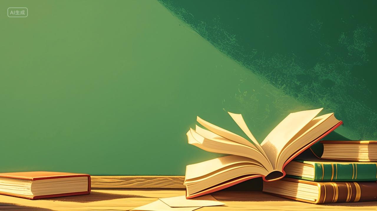 实拍桌子上翻开的书本教育