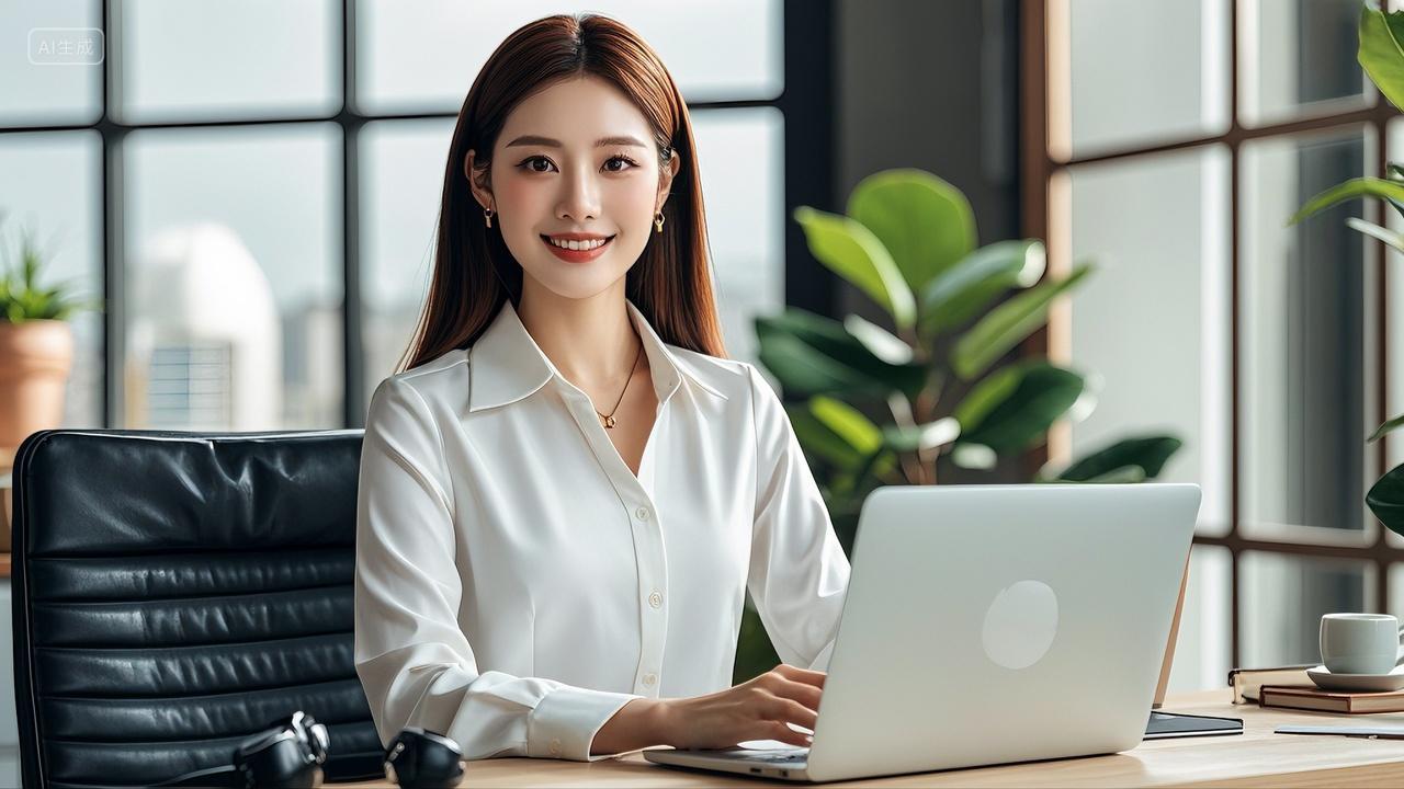 办公室工作的商务女性成功人士职场