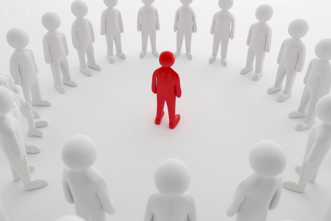 商务概念插图红白色小人围在一起开会