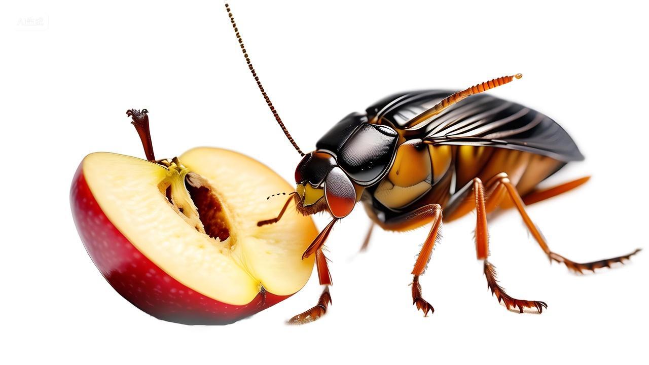 蟑螂啃食苹果污染食物垃圾分类宣传素材