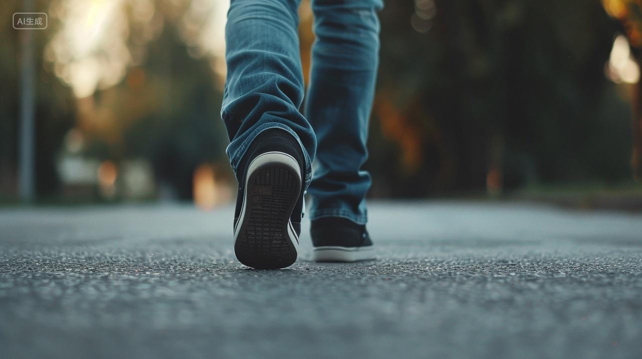 脚步向前走特写