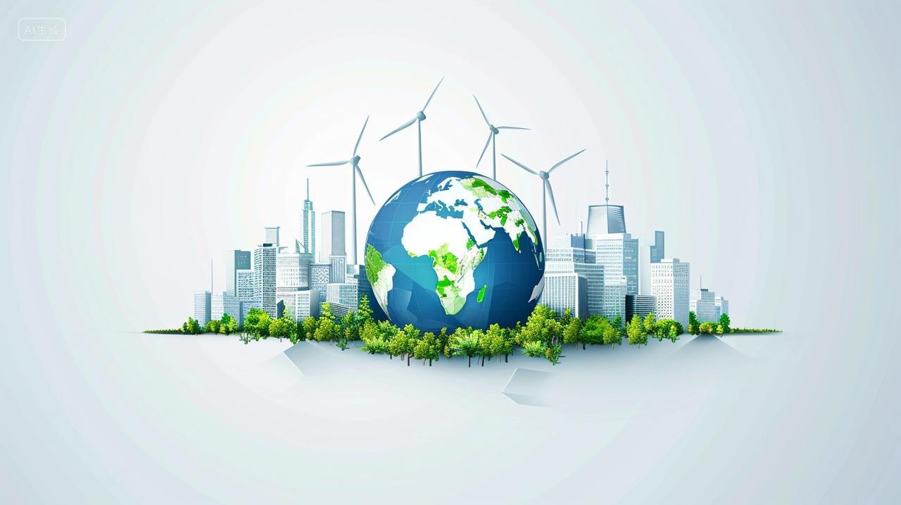 地球风车新能源背景