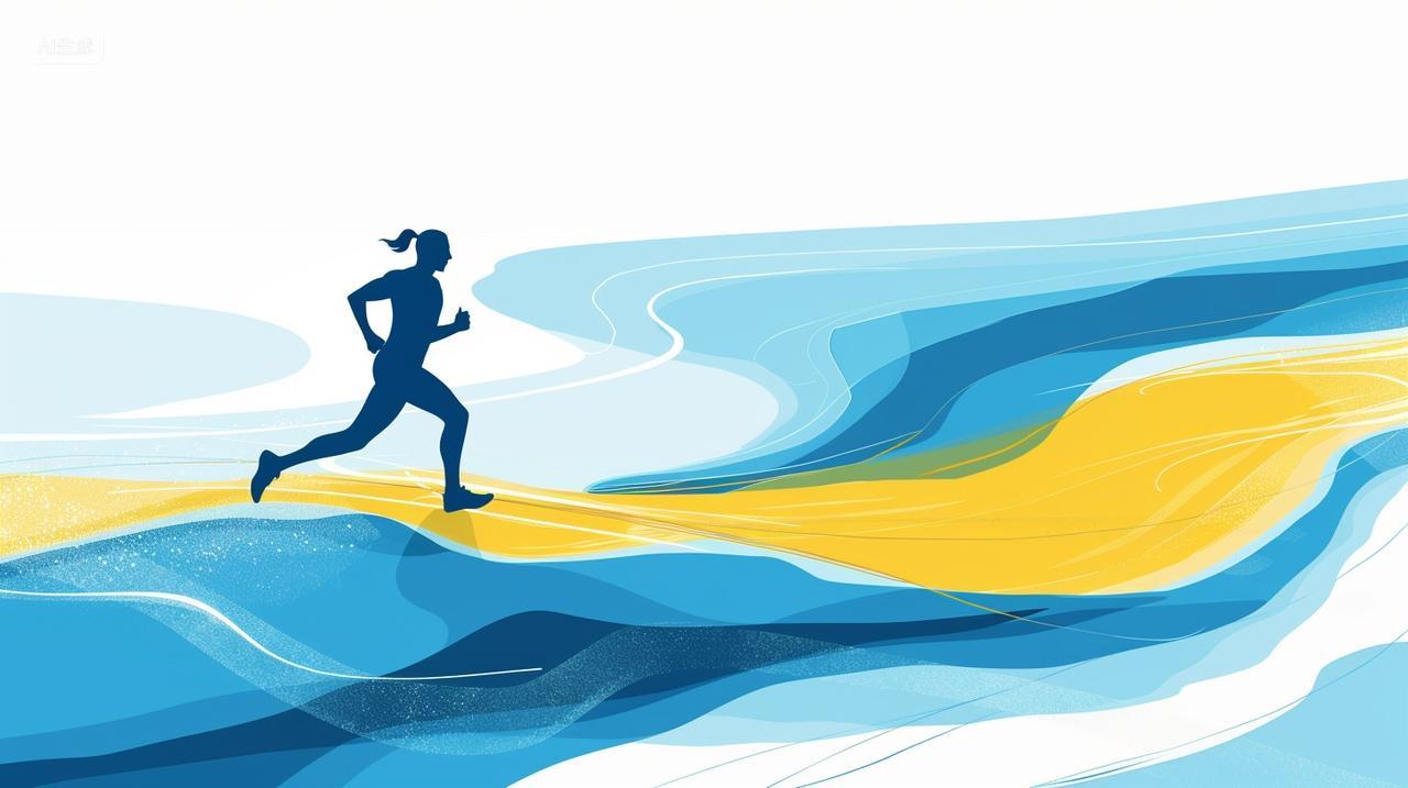 一个女孩在奔跑企业文化背景