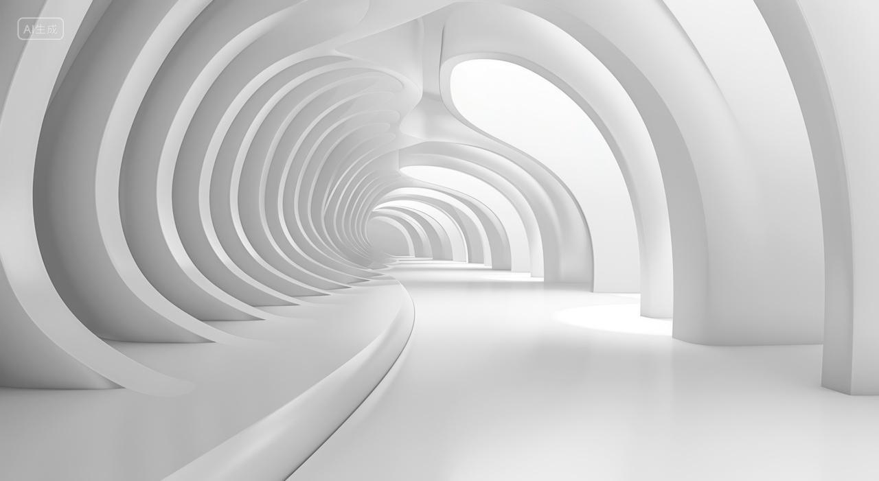 空间概念背景白色室内建筑设计