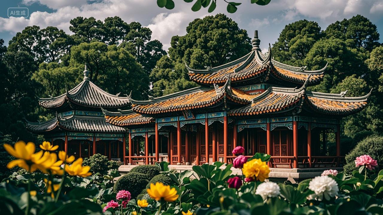 云南昆明大观园山水园林古建筑旅游风景壁纸