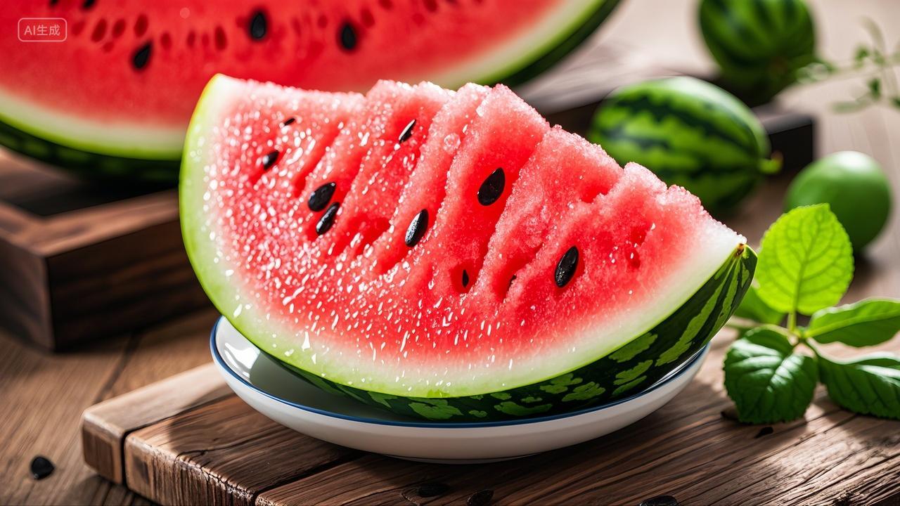 西瓜水果生鲜水果美食背景小暑大暑入伏