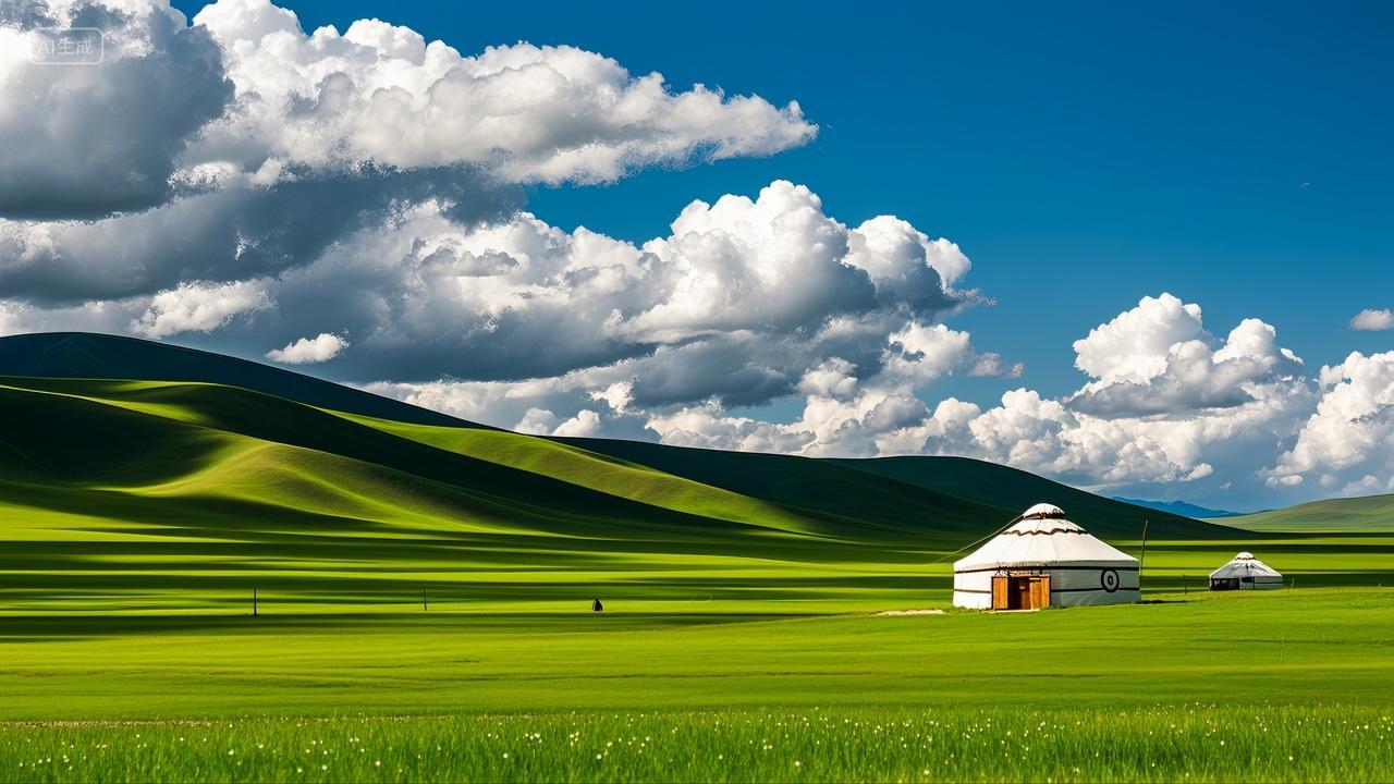 内蒙古草原牧场蒙古包风景壁纸旅游