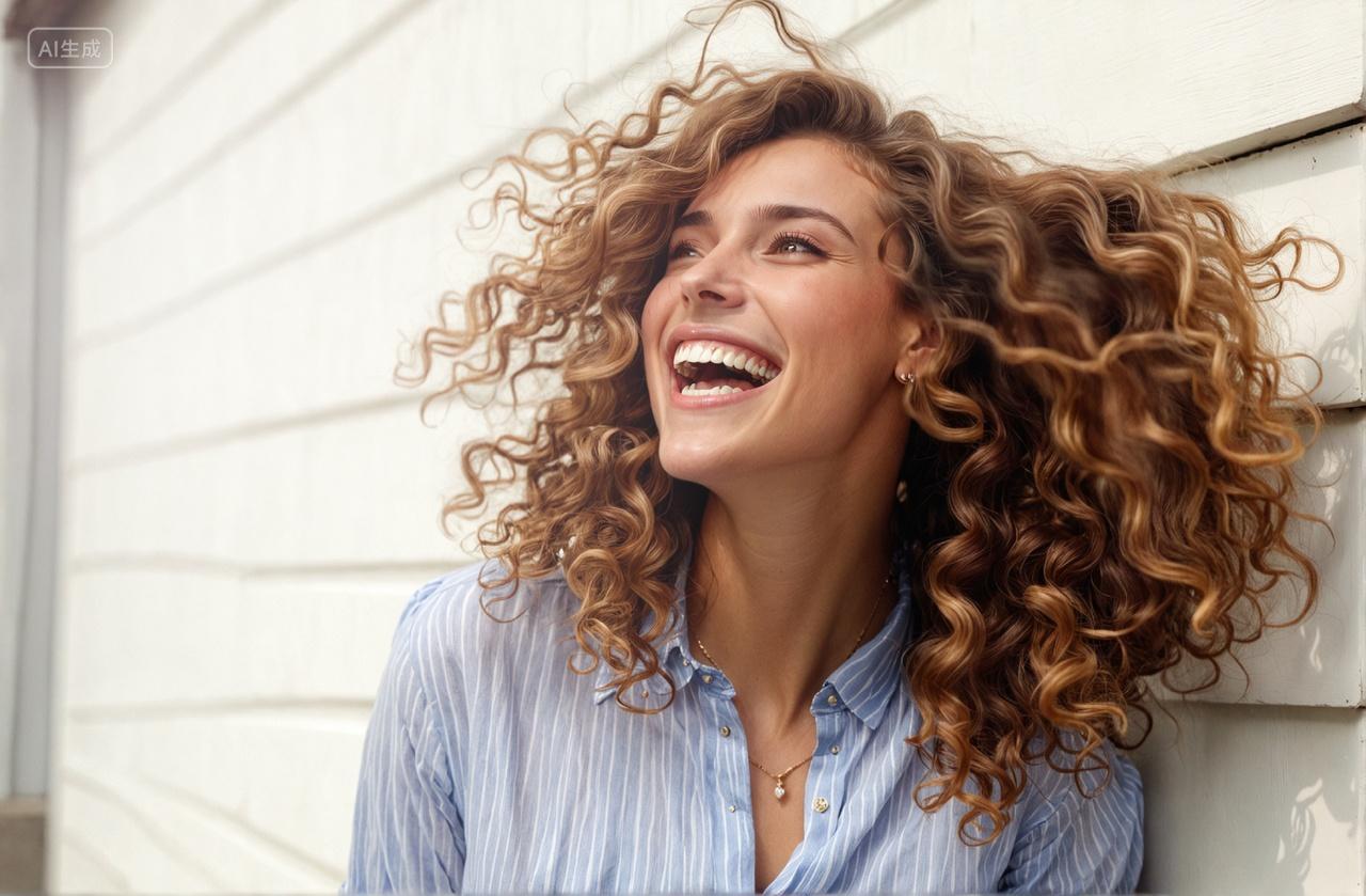 欧美女模特开心自信笑容微笑头像