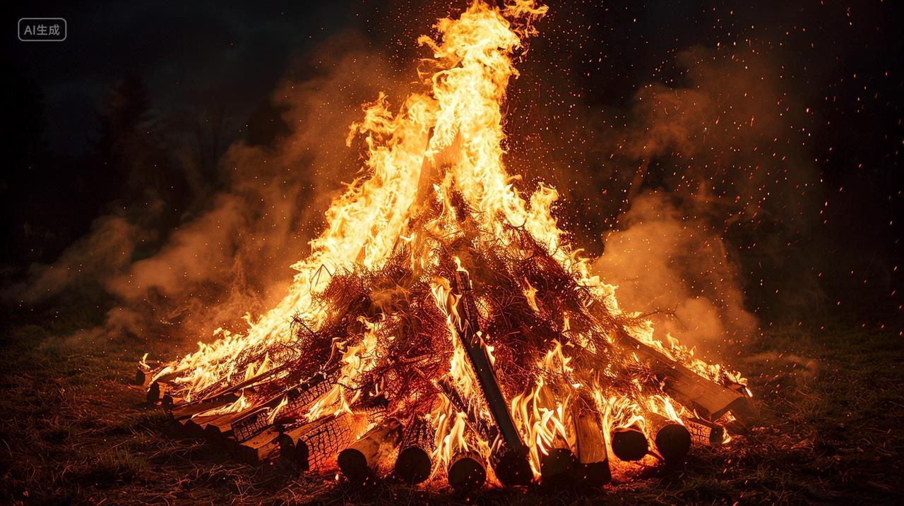 彝族燃烧的火把