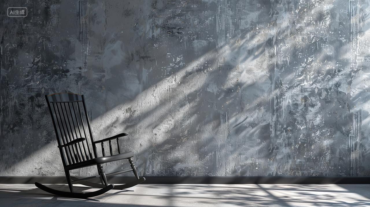 阳光照射在摇椅上