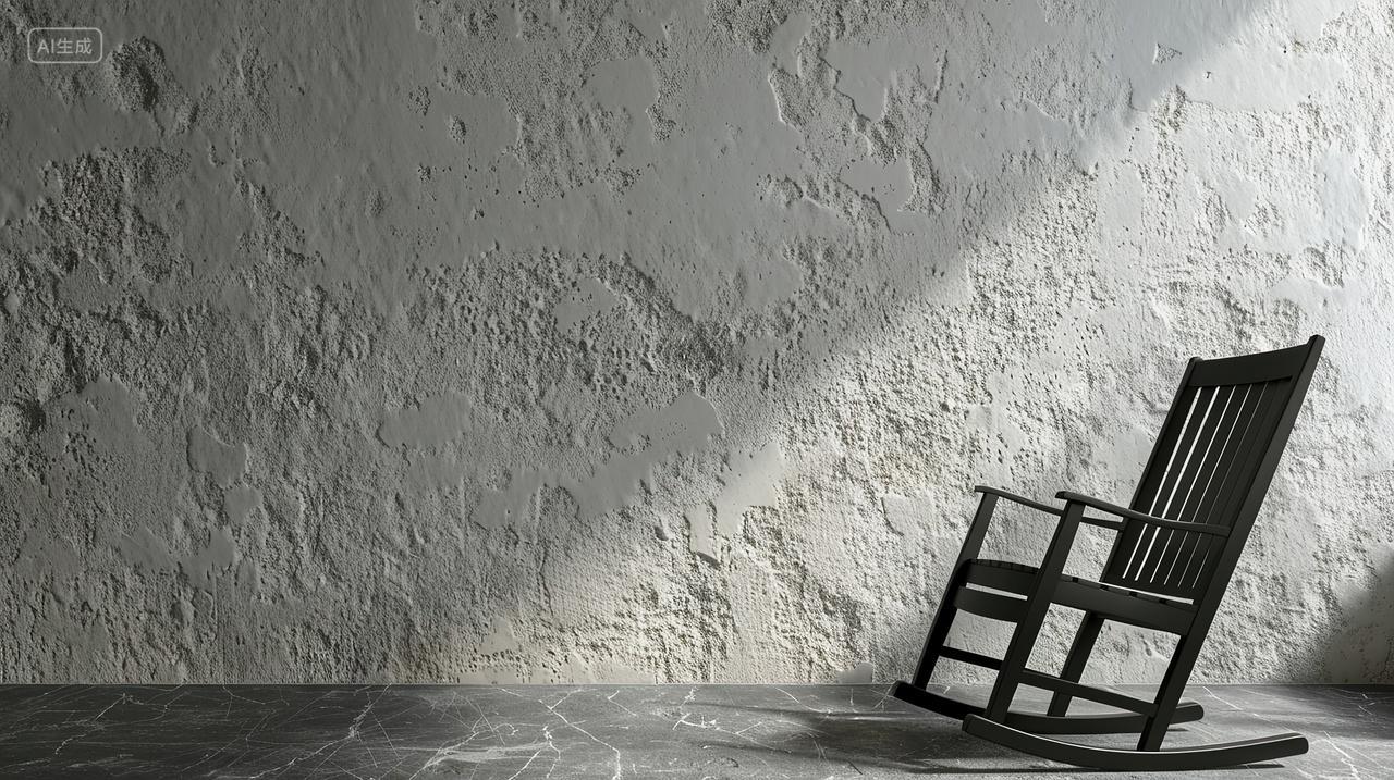 一把摇椅在阳光下的光影背景
