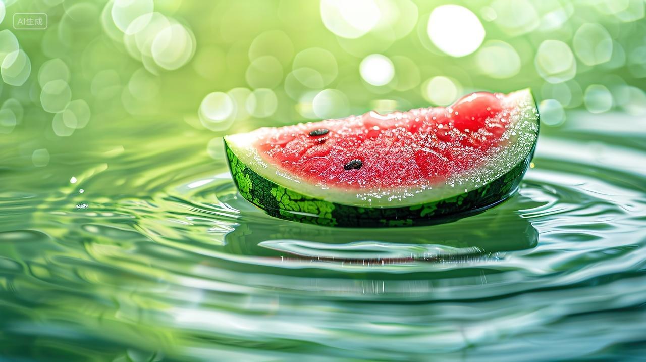 一块西瓜在湖水里二十四节气大暑
