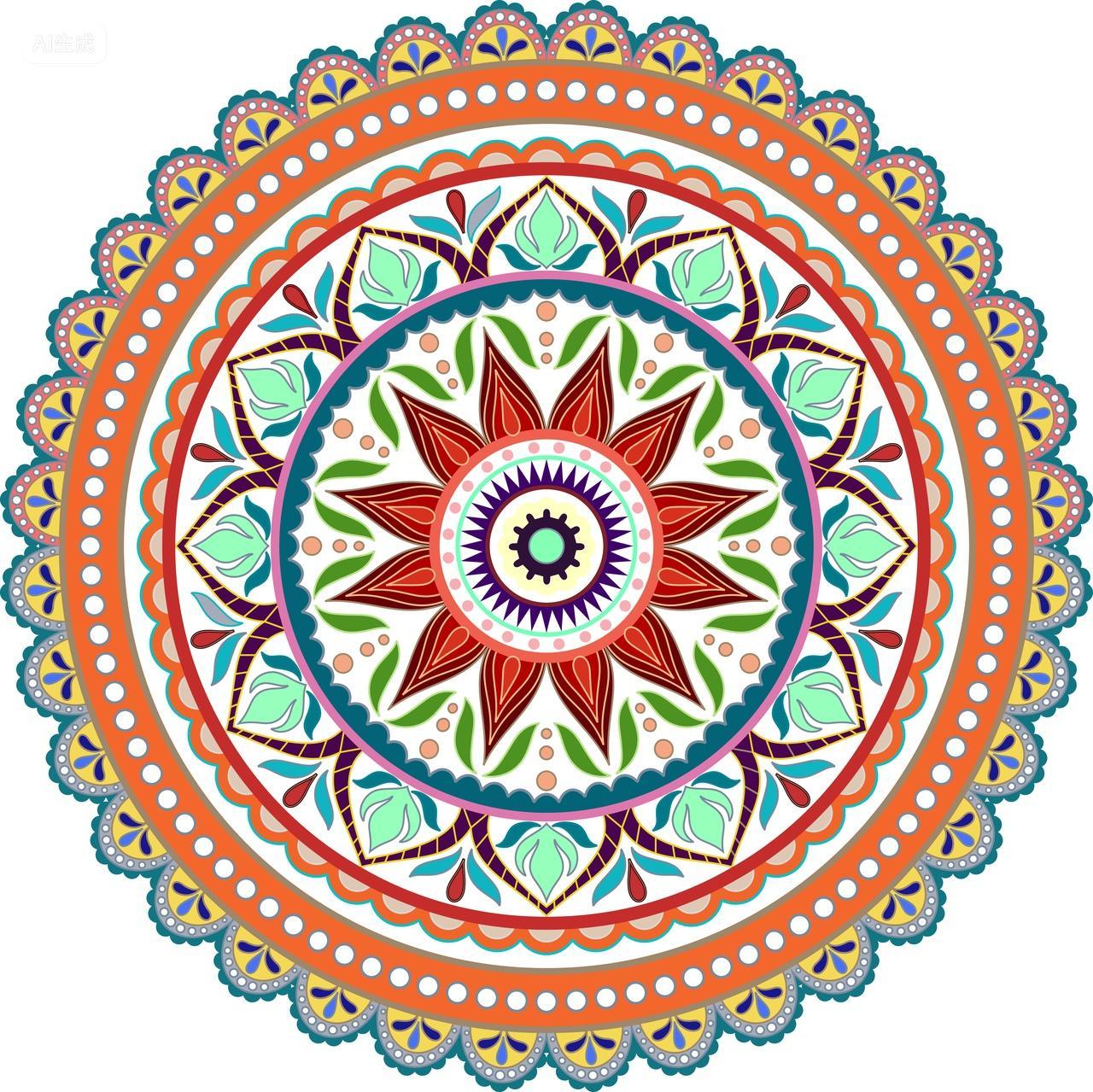 曼陀罗传统花纹素材