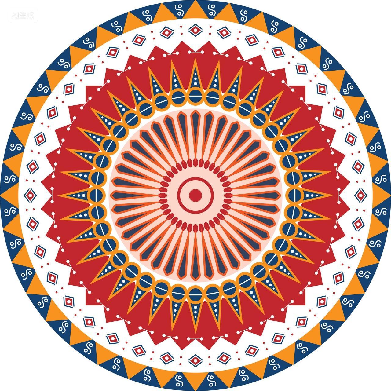 曼陀罗中国传统花纹素材