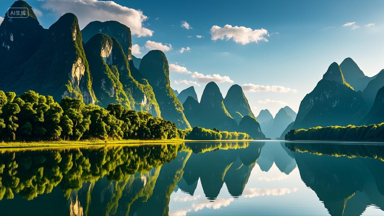 广西桂林漓江山峰群山风景壁纸旅游